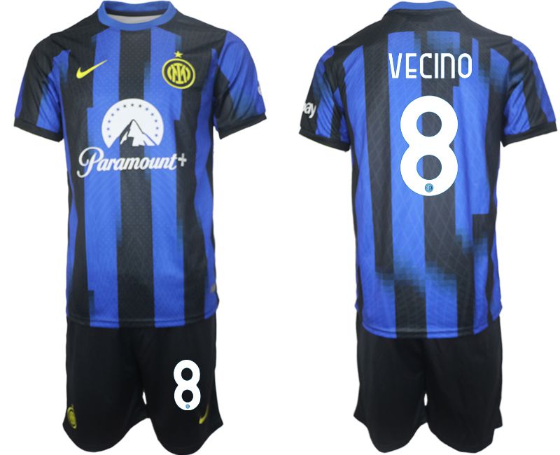 Men 2023-2024 Club Inter Milan home blue #8 Soccer Jersey